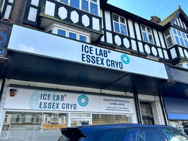 Ice Lab Essex Cryo shop fascia sign made by Flash Design & Print