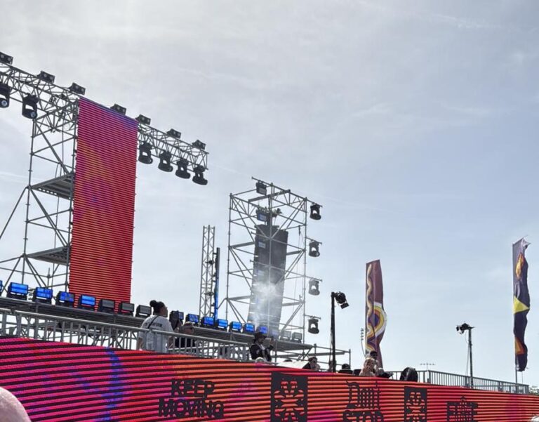 Runaway Festival main stage with printed stage banners
