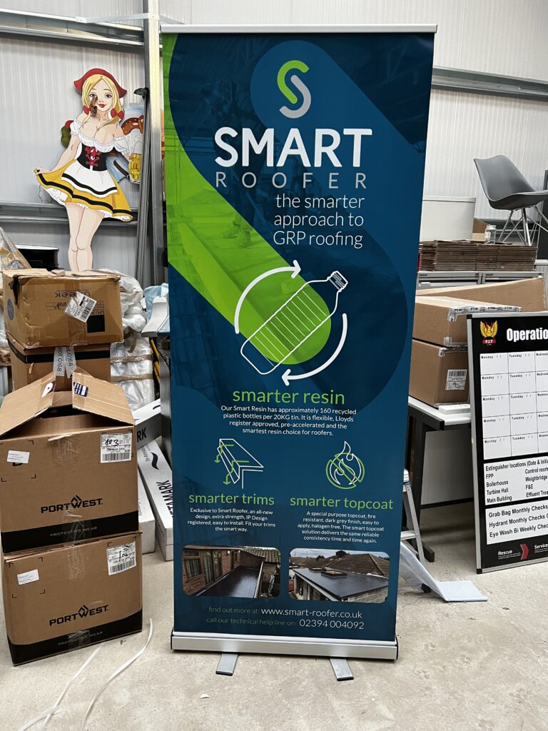 Smart Roofer roller banner